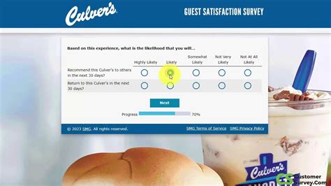 Culver’s Guest Satisfation Survey at www.tellculvers.com